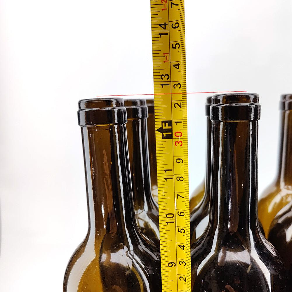 12 x 750mL Wine Bottles - Including Corks, Black Heat Shrink Sleeves & Hand Crafted Labels - KegLand