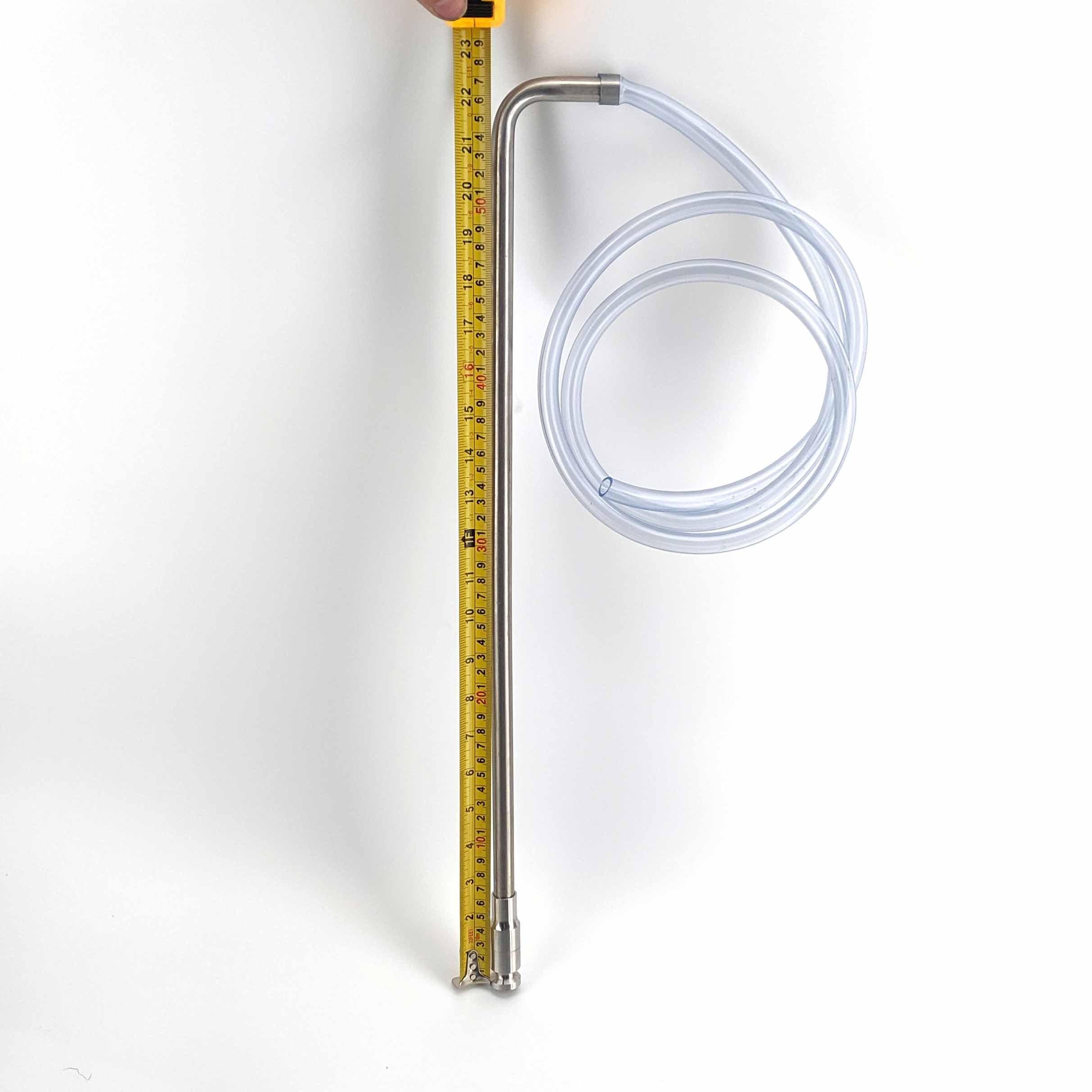 57cm Stainless Siphon with 1.5m Heavy Duty Silicone Tube (10mm ID) - KegLand