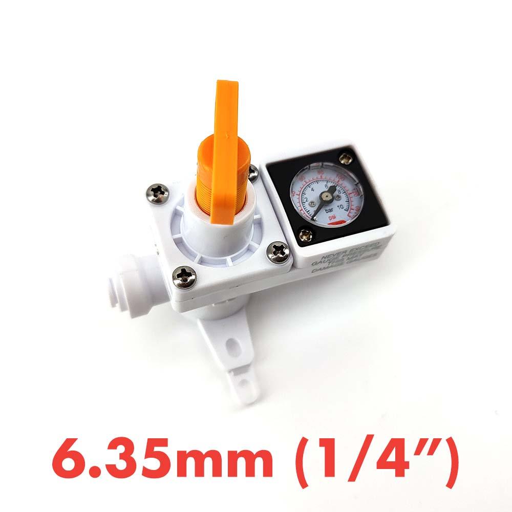 6.35mm duotight - Inline Regulator with integrated gauge 0-150psi (1/4') - KegLand