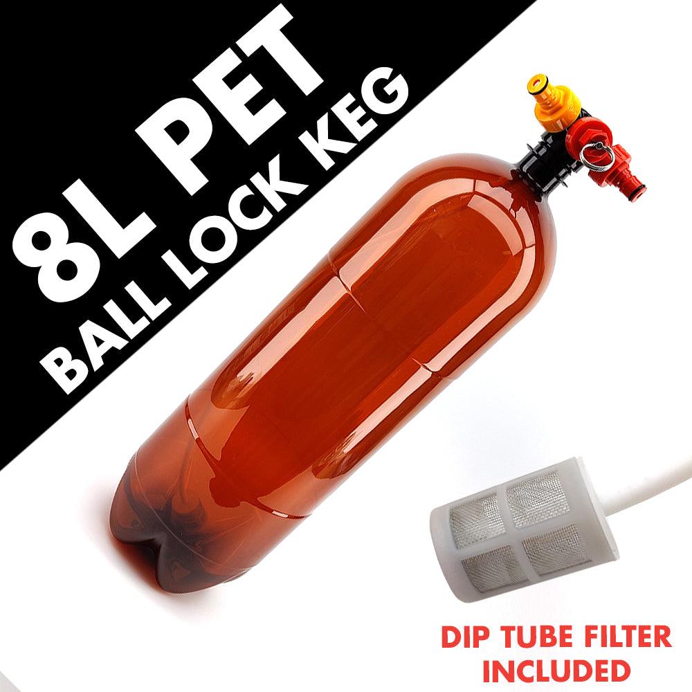 8L PET Keg with Ball Lock Disconnect Tapping Head Kit - KegLand