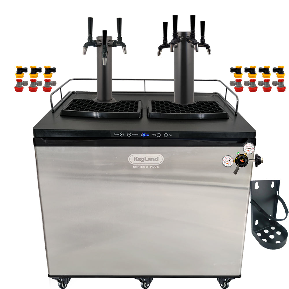 Go back to back black with the a Home Brew Kegerator Kit from KegLand. Comes with everything you need to get setup with your home brew kegs.