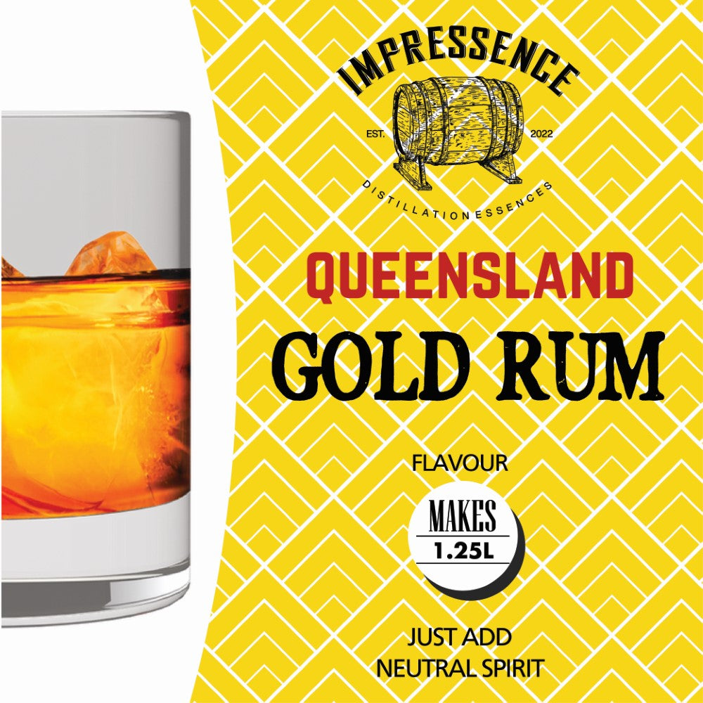 Queensland Gold Rum Spirit Flavouring - makes 1.25L of classic Bundy Style molasses gold rum.