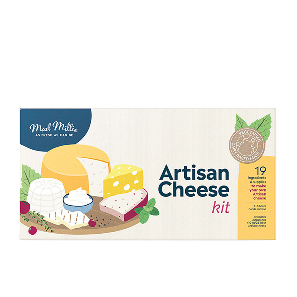 Mad Millie Artisan Cheese Kit - Make your own fresh cheeses and aged hard cheeses at home.