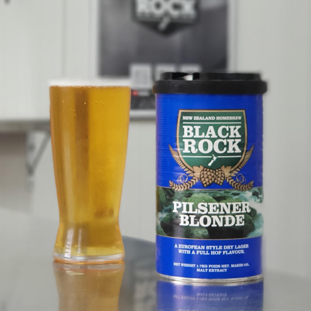 Black Rock Pilsner Blonde Beer Kit to produce a clean, blonde coloured traditional European Pilsner