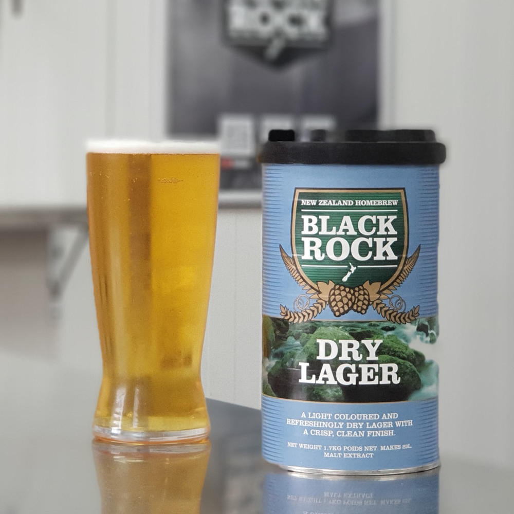 Black Rock Dry Lager Liquid Malt Extract Kit. Make 23L of refreshing lager at home.
