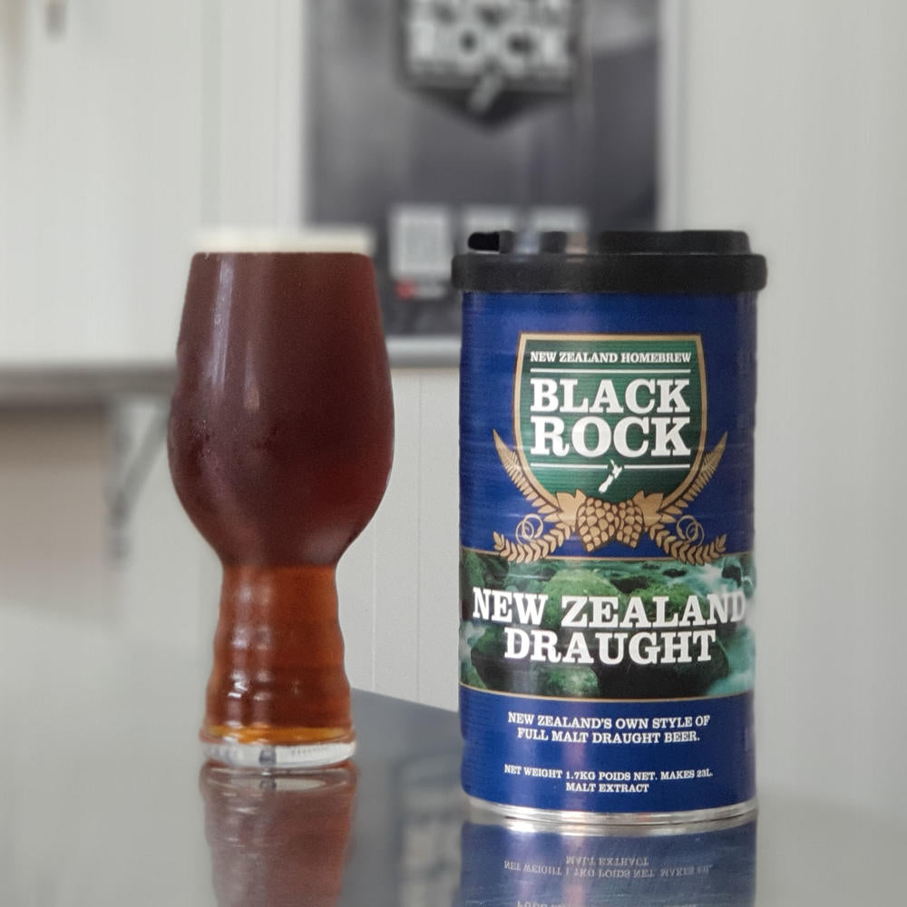 Black Rock New Zealand Draught liquid malt extract home brew beer kit.
