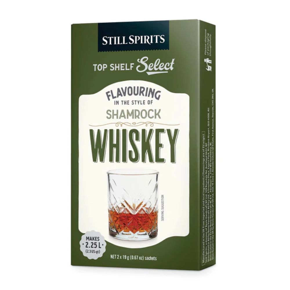 Shamrock Whiskey Spirit Flavouring - makes 2.25L of smooth and refined Irish Whiskey