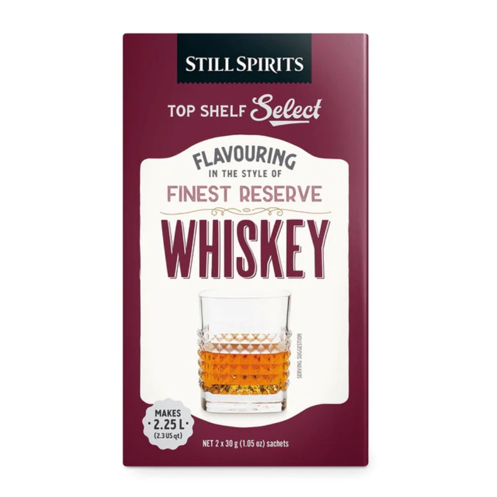 Finest Reserve Whiskey Spirit Flavouring - makes 2.25L of smooth and subtle whiskey with hints of peat.