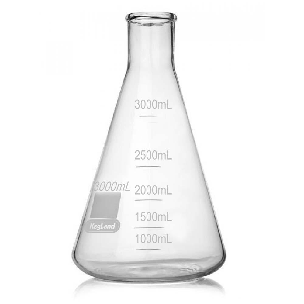 Borosilicate Erlenmeyer Conical Flask 3000mL - KegLand