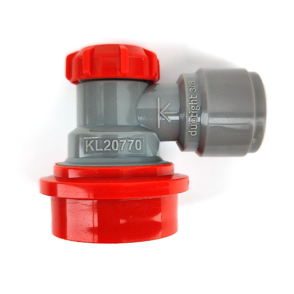 duotight 9.5mm (3.8) x Ball Lock Disconnect - (Grey + Red Gas) - KegLand