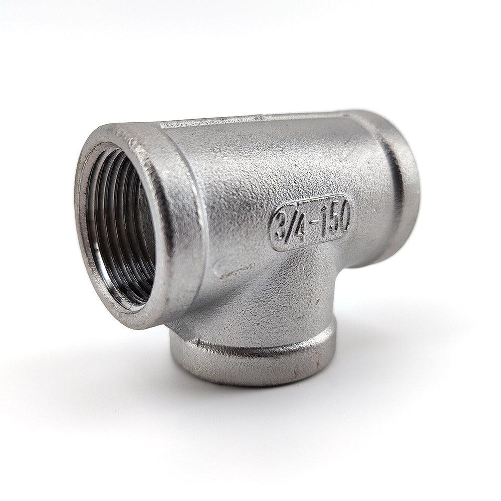 Stainless Equal Tee with Internal 3/4 Inch BSP Thread - KegLand