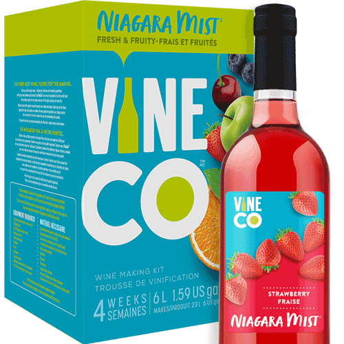 VineCo - Niagara Mist Strawberry - Wine Making Kit - KegLand