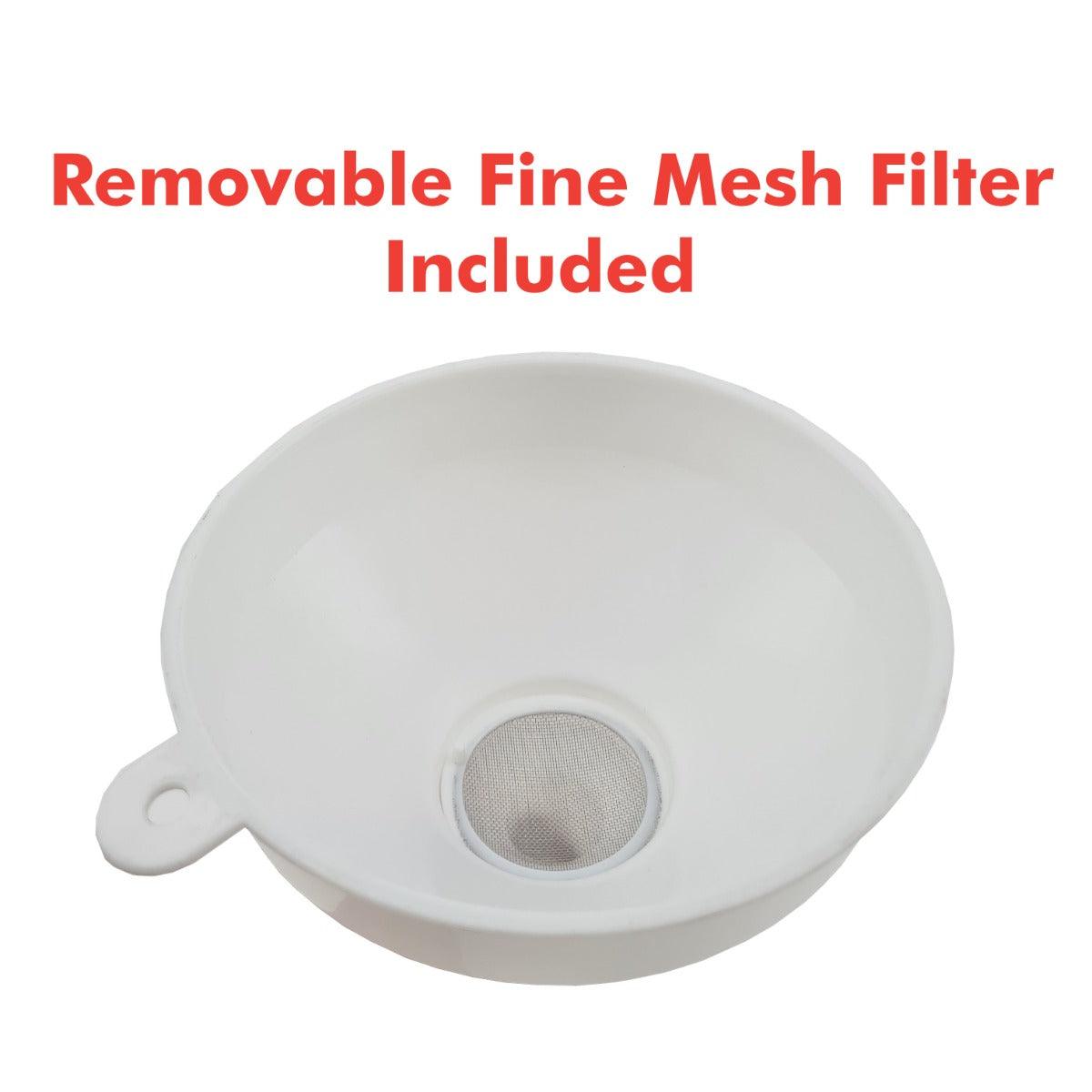 15cm Easy Fill Funnel with Removable Fine Mesh Filter - KegLand