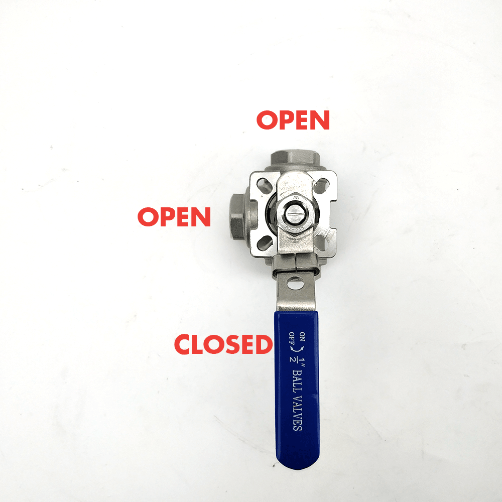 3 Way Ball Valve to 1/2