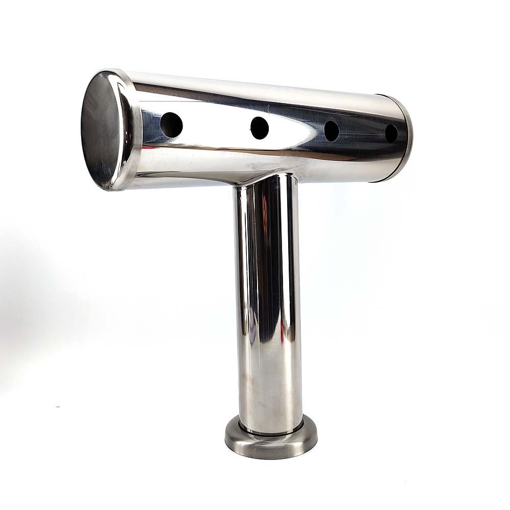 4 Tap T-Bar Brushed Stainless Font Only( Including Screws x 4; Dust Cover & Font Seals ) - KegLand