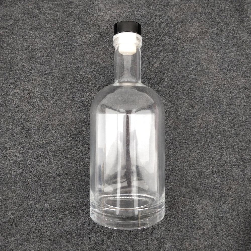 750mL Glass Spirit Bottle with Black Synthetic Cork Lid - KegLand