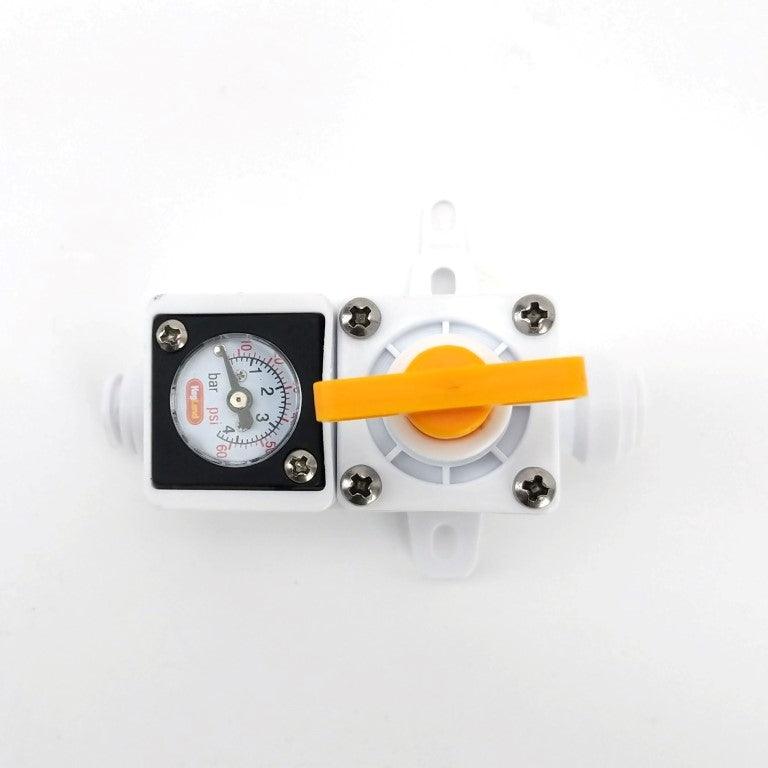 8mm duotight - Inline Regulator with integrated gauge (white) 0-60psi - KegLand
