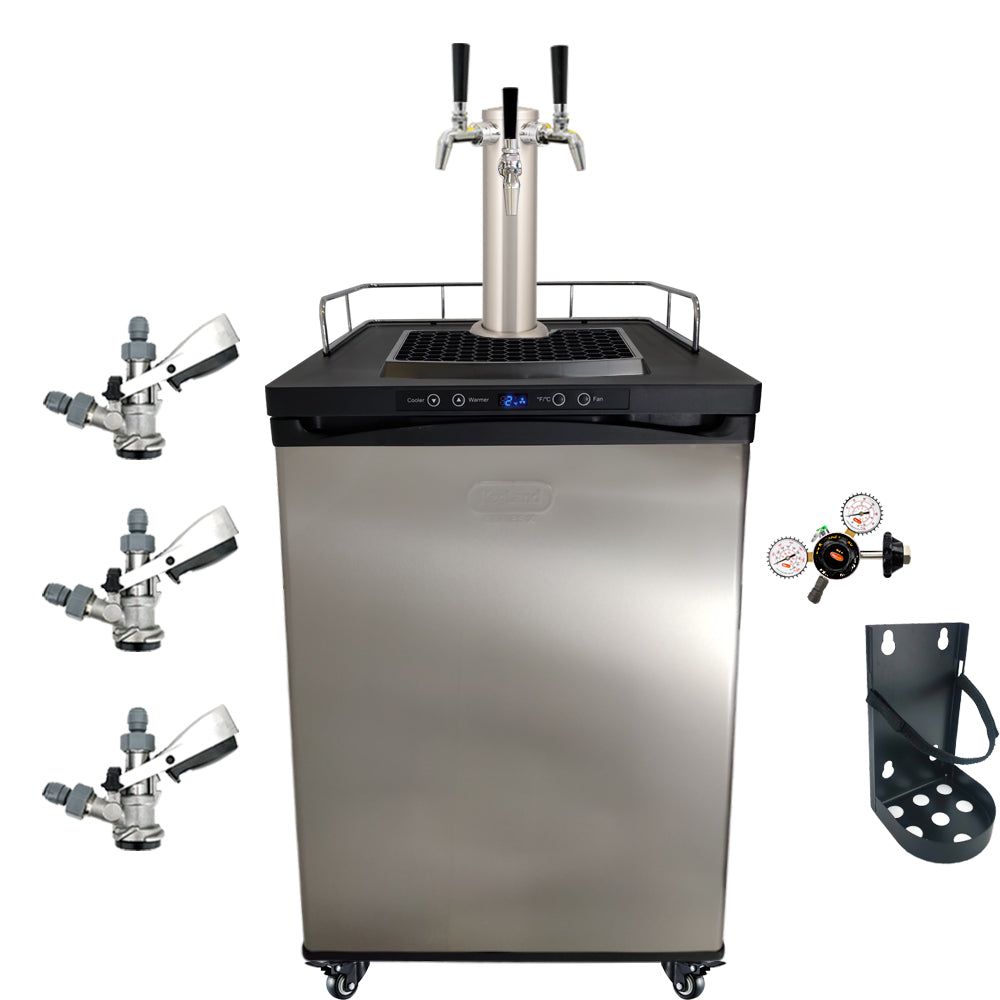 This is a simplified builder to get you up and running with some commercially purchased kegs. One Tap Systems are purchased to dispense pub sized 50L kegs.