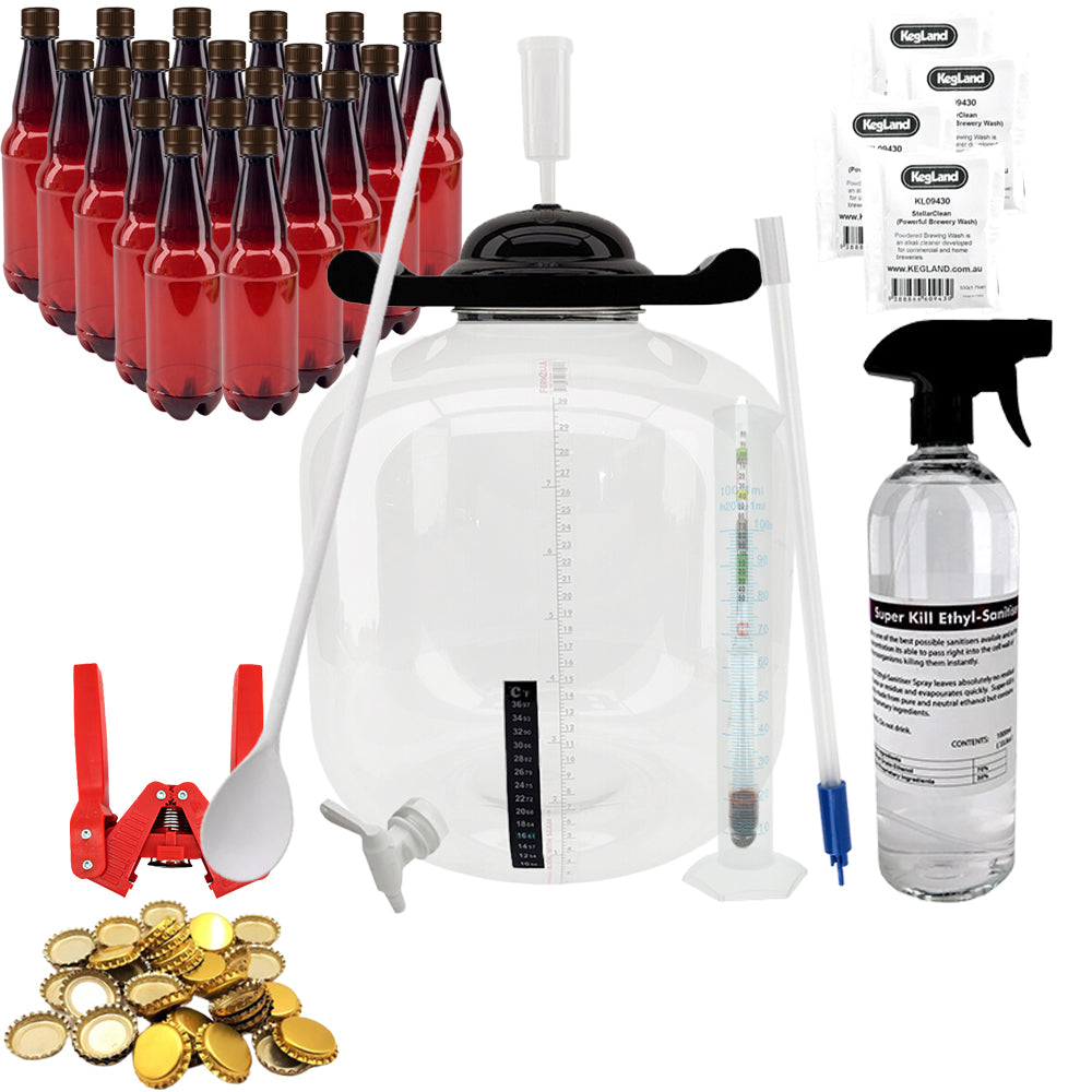 KegLand FermZilla Home Brew Starter Kit Plastic Bottles Basic Pack