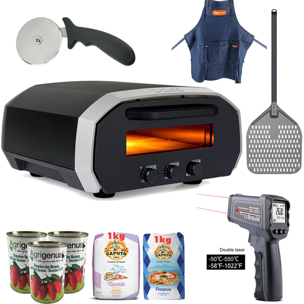 Get a heap of gear to go with your Ooni Volt and save $242.50! Perforated 12 inch pizza peel, San Marzano Tomatoes x 3 cans, Caputo Nuvola and Pizzeria and more! See below for the absolute mega savings spree you're about to get.