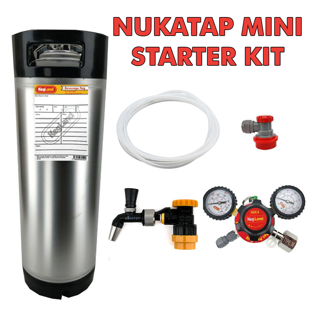 NukaTap Mini, 19L Keg, Flow Control Disconnect Starter Kit