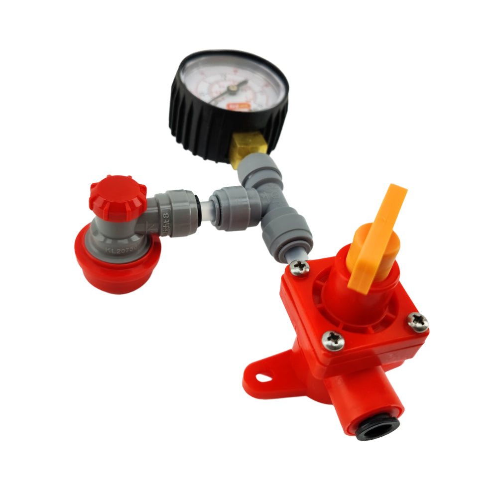 Discover the versatile Spunding Valve, perfect for keg-to-keg transfers & fermenting under pressure. Monitor vessel pressure with the attached gauge.