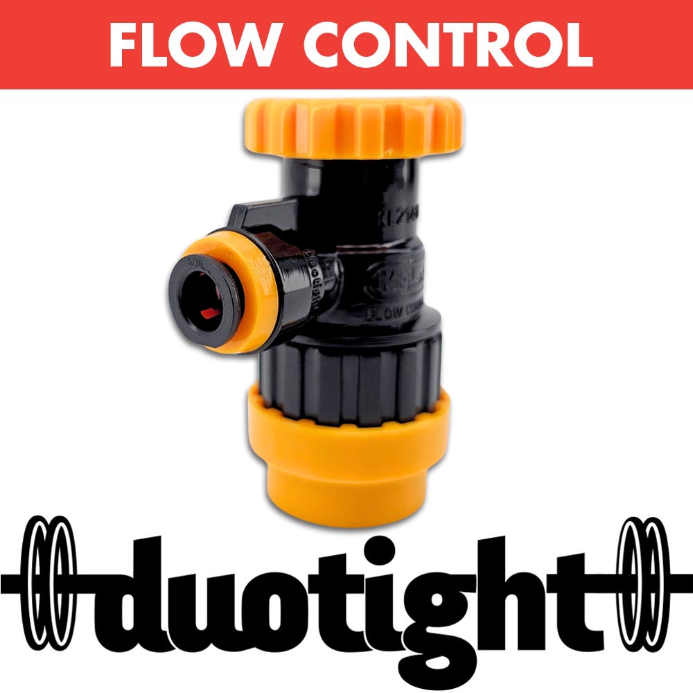 The flow control ball lock disconnect is made from highly chemical resistant materials with stainless springs and ball bearings - no cheap ABS plastics here.