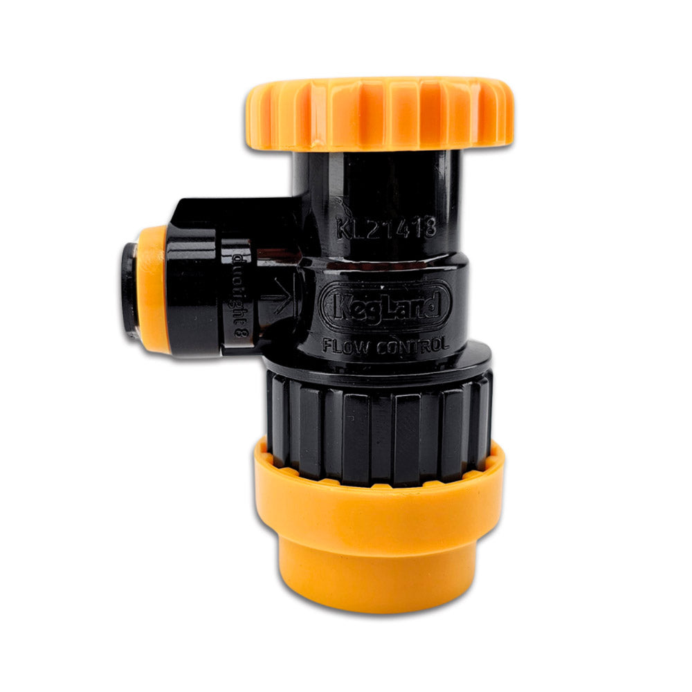 The flow control ball lock disconnect is made from highly chemical resistant materials with stainless springs and ball bearings - no cheap ABS plastics here.