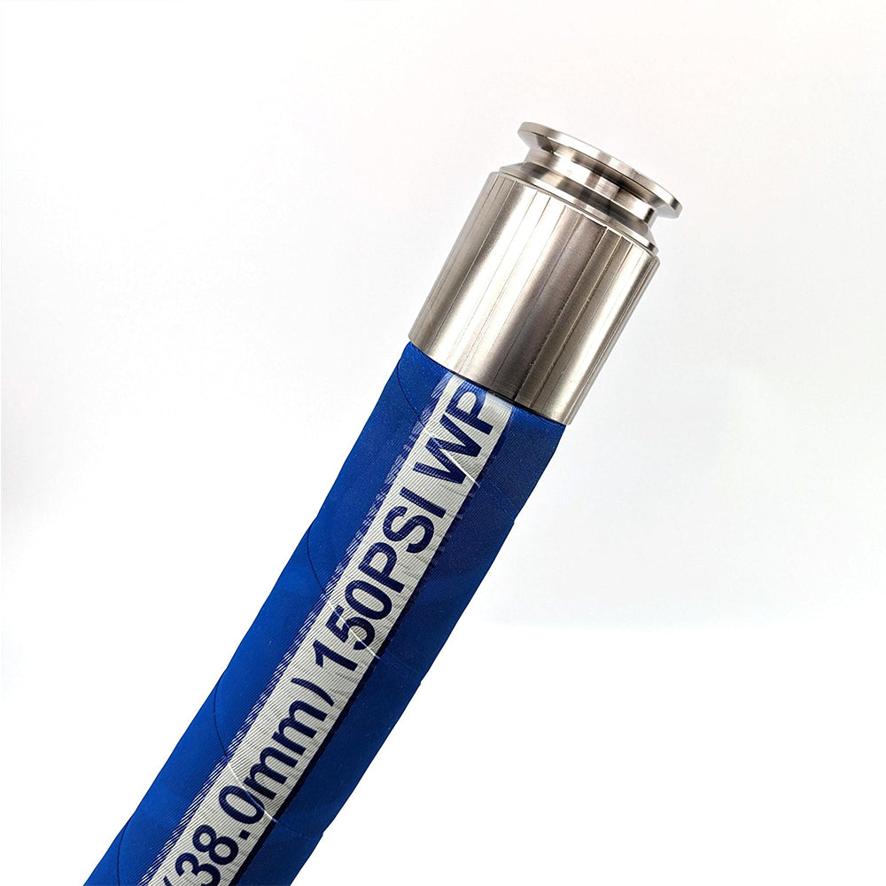 Get the Brewery Suction & Delivery Hose with a 38mm internal diameter. This 1m hose is equipped with a 1.5-inch TC fitting. Perfect for brewery applications.