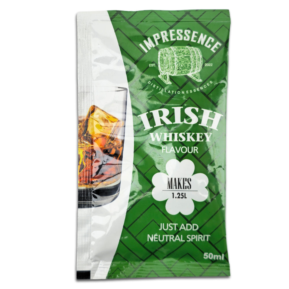 50mL Irish Whiskey Spirit Flavouring Sachet- makes 1.25L of fruity blended irish whiskey with hints of vanilla.