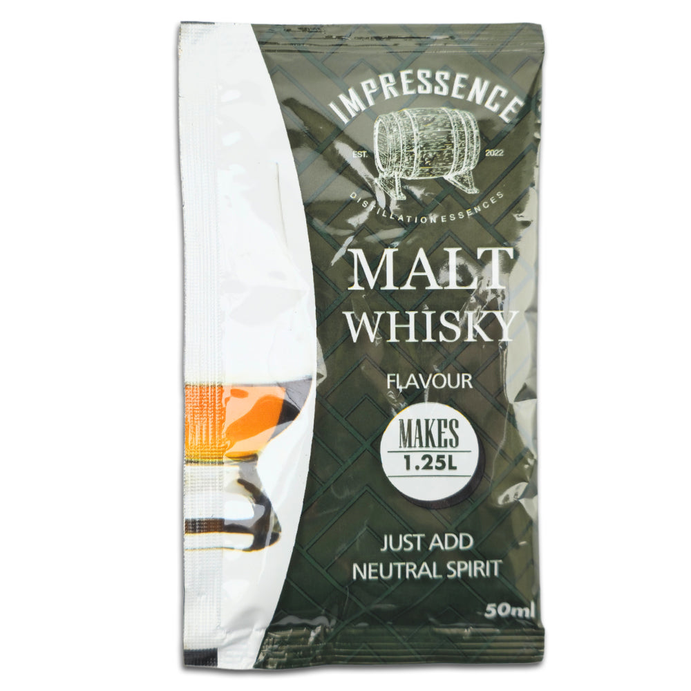 50mL Malt Whisky Spirit Flavouring Sachet- makes 1.25L of smooth Green Label Scotch Whisky.