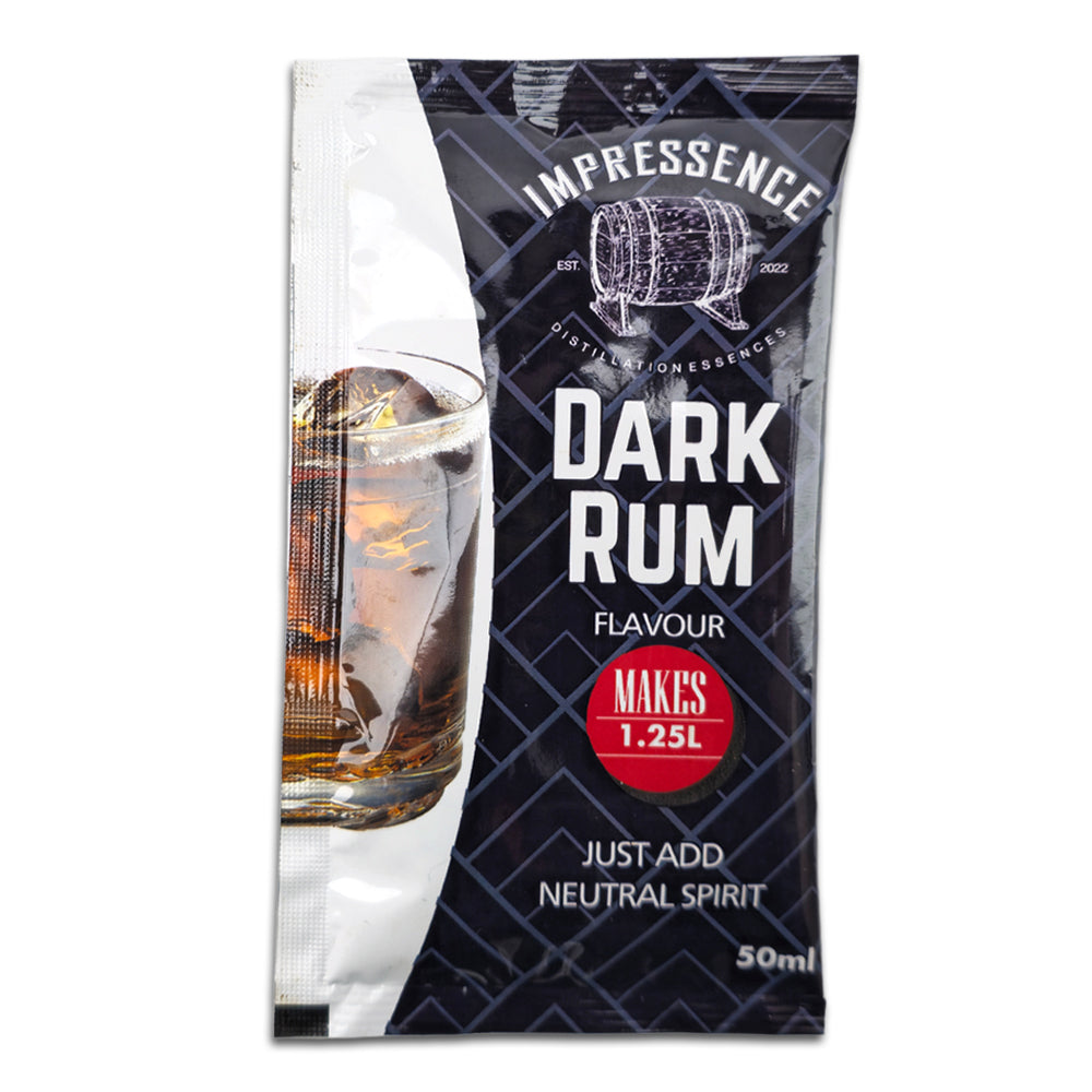 50mL Dark Rum Spirit Flavouring Sachet - makes 1.25L of rich aged dark rum with sweet undertones.