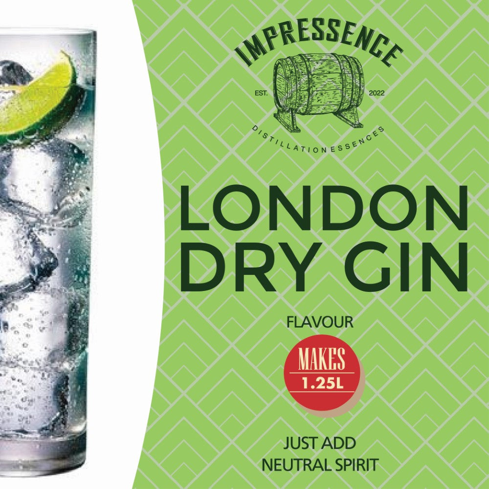 London Dry Gin Spirit Flavouring - makes 1.25L of crisp juniper and citrus forward gin.