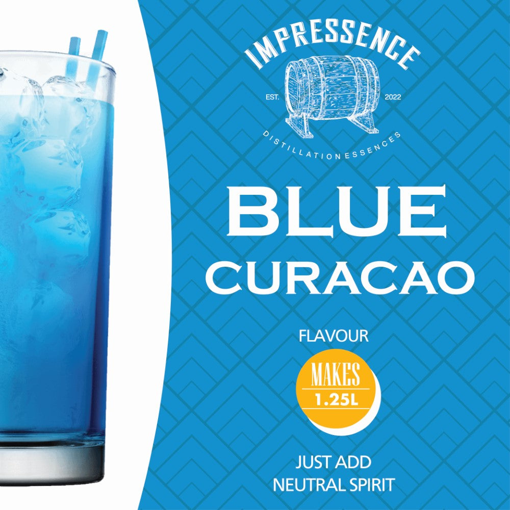 Blue Curacao Liqueur Spirit Flavouring - makes 1.25L of curacao orange flavoured liqueur.