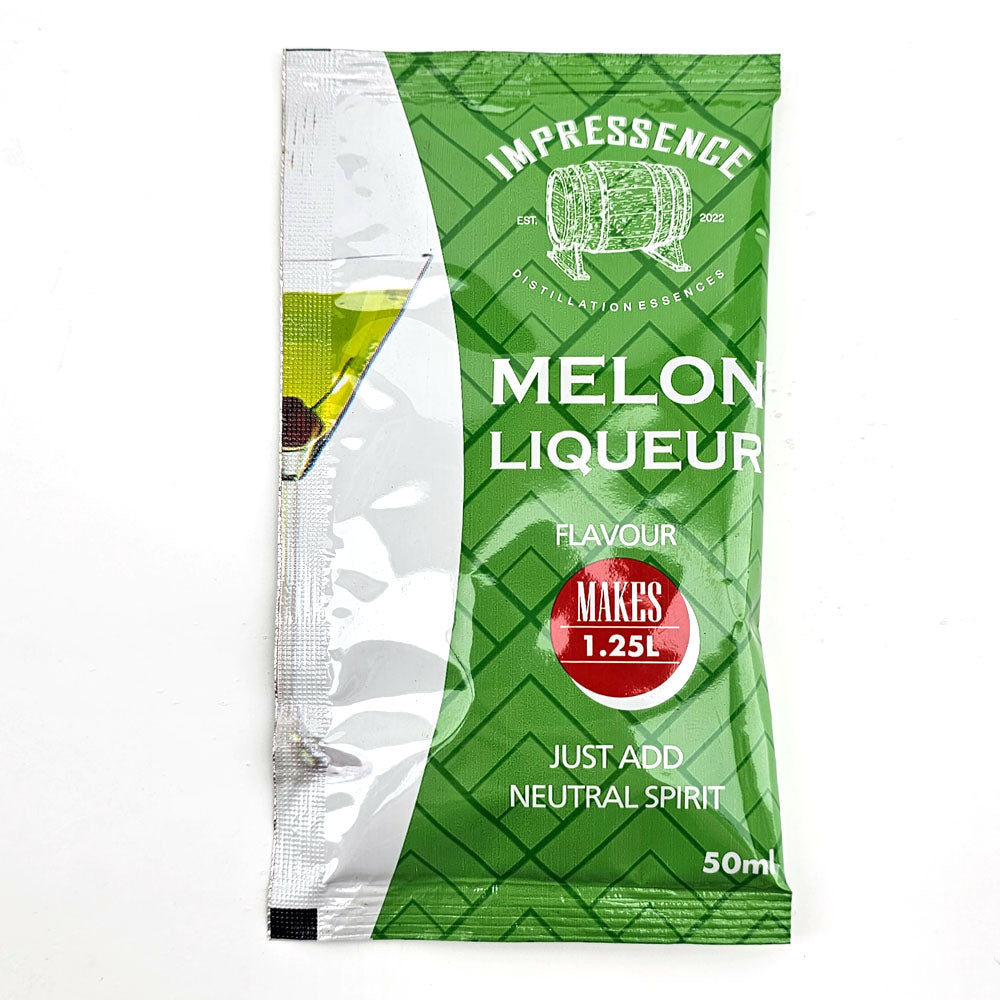 Melon Liqueur Spirit Flavouring 50ml Sachet - sweet, bright green liqueur with fresh notes of honeydew melon.
