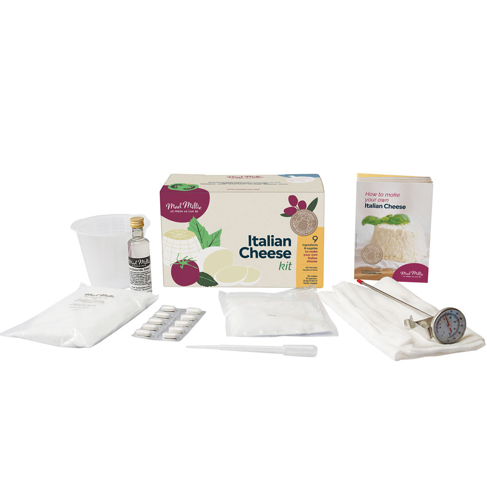 Mad Millie Italian Cheese Starter Kit to make your own mozarella, ricotta, mascarpone and more.