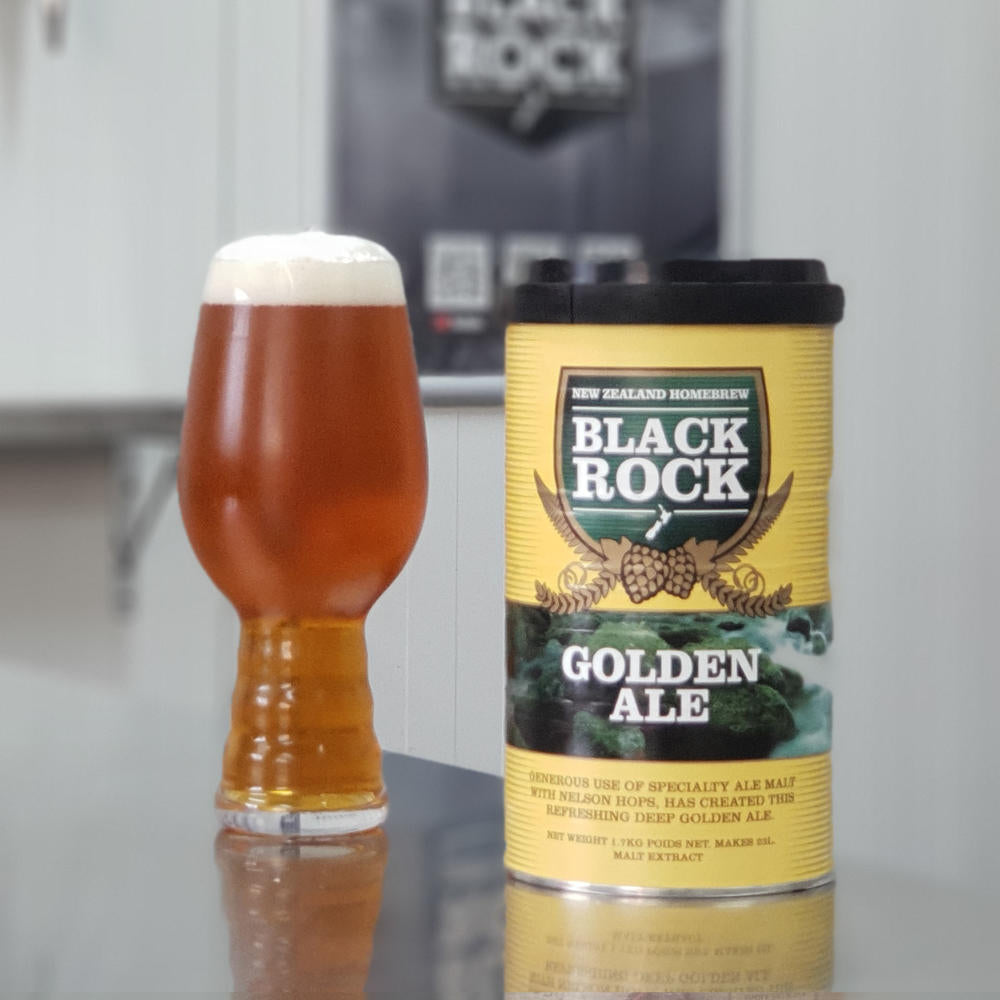 Black Rock Golden Ale Liquid Malt Extract kit. Classic golden coloured beer with medium to strong bitterness.
