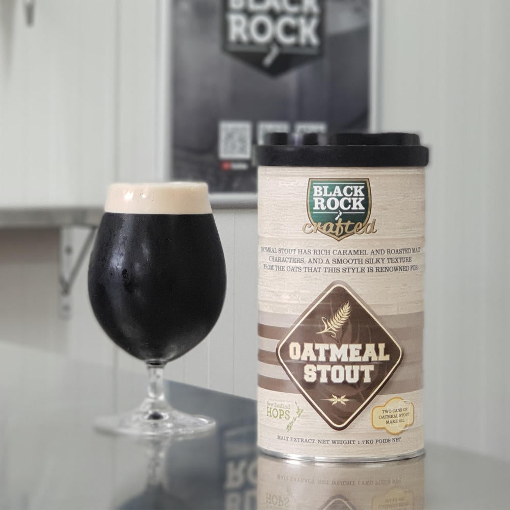 Black Rock Oatmeal Stout Liquid Malt Extract Beer Kit. Smooth, silky and luxurious with a balanced bitterness.