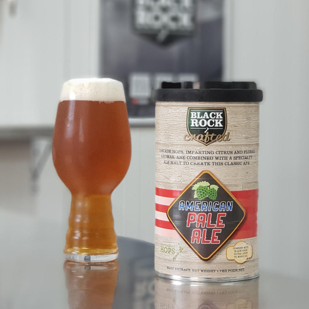 Black Rock Crafted American Pale Ale. Hoppy flavours of grapefruit and citrus with a malty backbone.