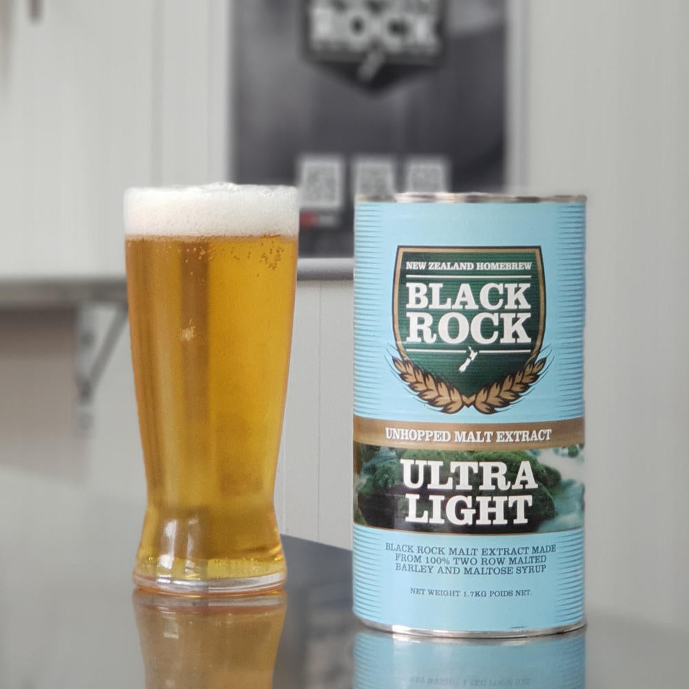 Black Rock Unhopped Ultra Light Malt Extract a flexible light coloured and smooth flavoured base for lagers, pilsners and light coloured ales.