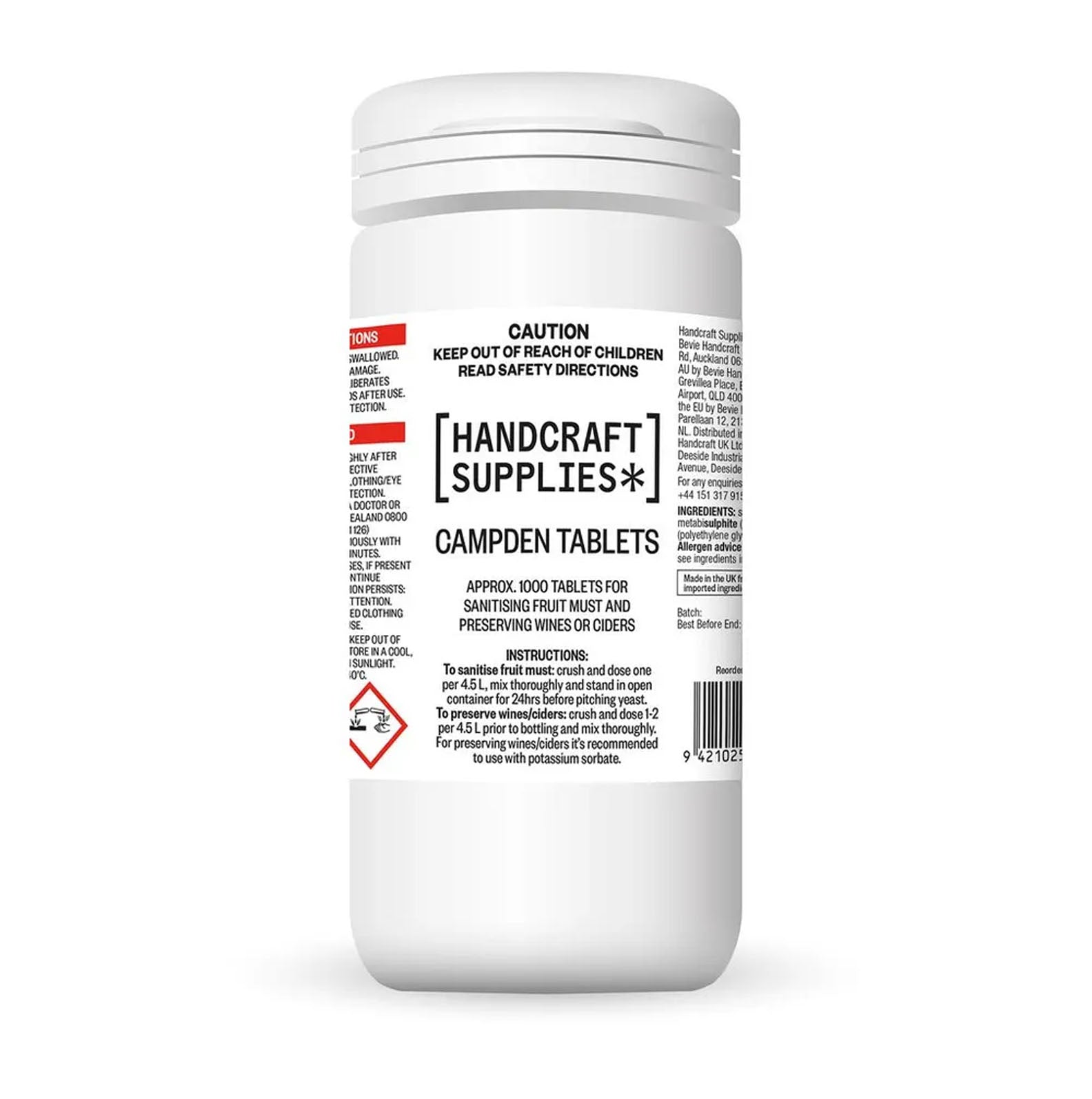 1000 tablet container of Campden Tablets - easy to use potassium metabisulfite tablets.