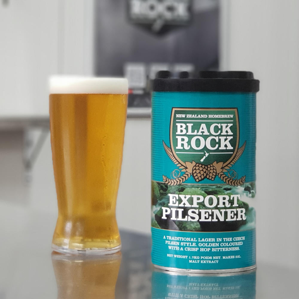 Black Rock Export Pilsner Liquid Malt Extract Beer Kit. A fresh, crisp and premium golden Czech Pilsner.