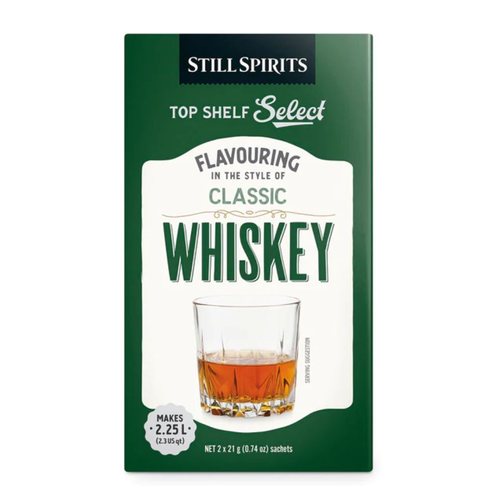 Classic Whiskey Spirit Flavouring - makes 2.25L of golden, full flavoured and rich malt whiskey.