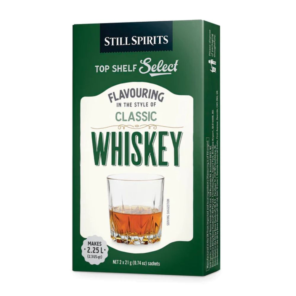 Classic Whiskey Spirit Flavouring - makes 2.25L of golden, full flavoured and rich malt whiskey.