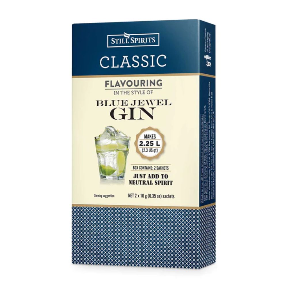 Blue Jewel Gin Spirit Flavouring - makes 2.25L of exceptionally smooth Bombay Style Gin.