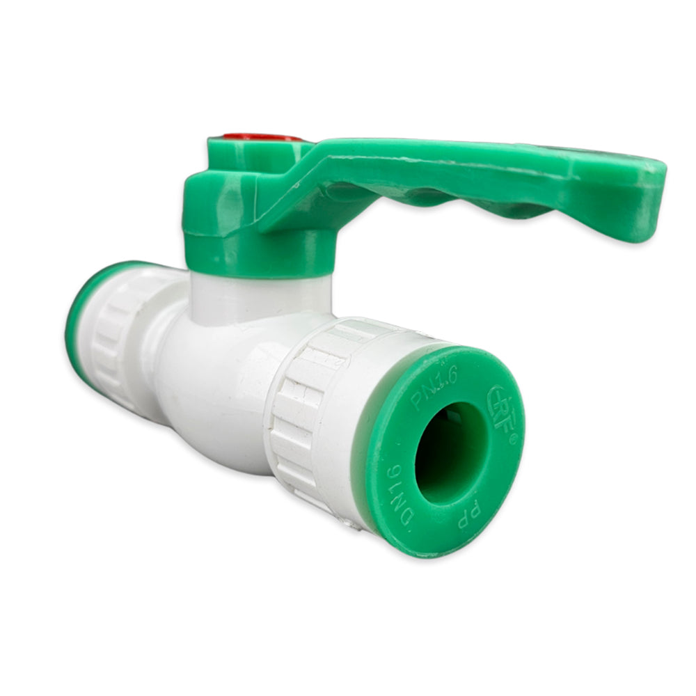 Suited to EVABarrier Lightbarrier Hydroponics hosing, this particular fitting is equipped with a ball valve to shut off your flow of water.