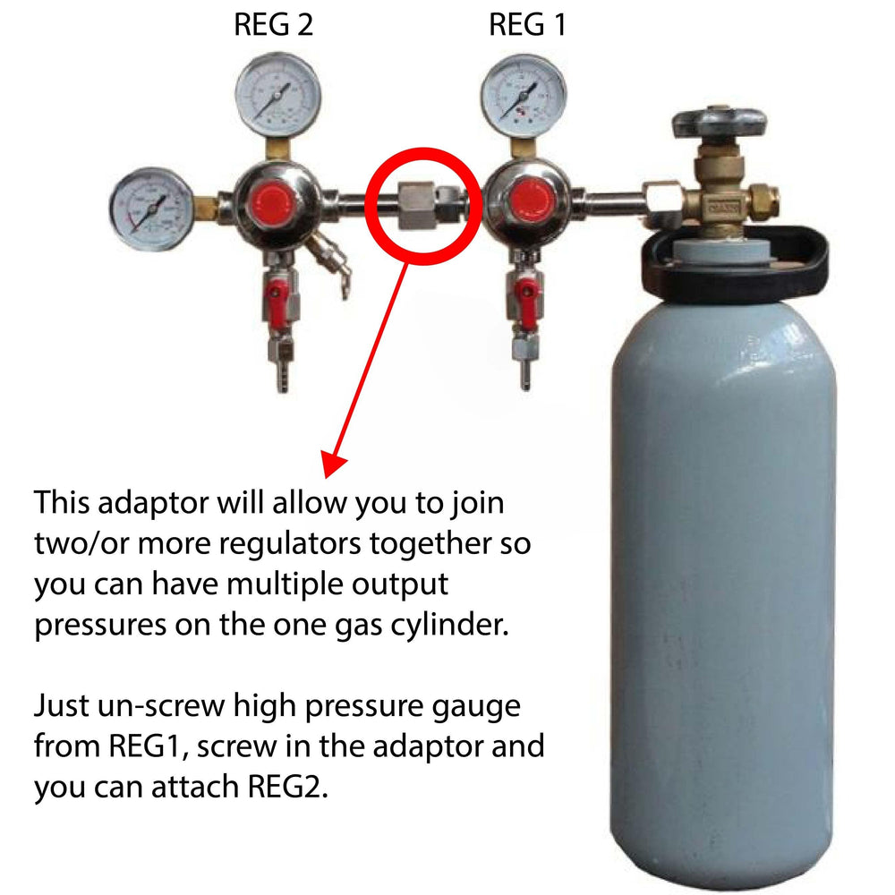 Add-On CO2 Regulator Adapter (for dual pressure regulator)