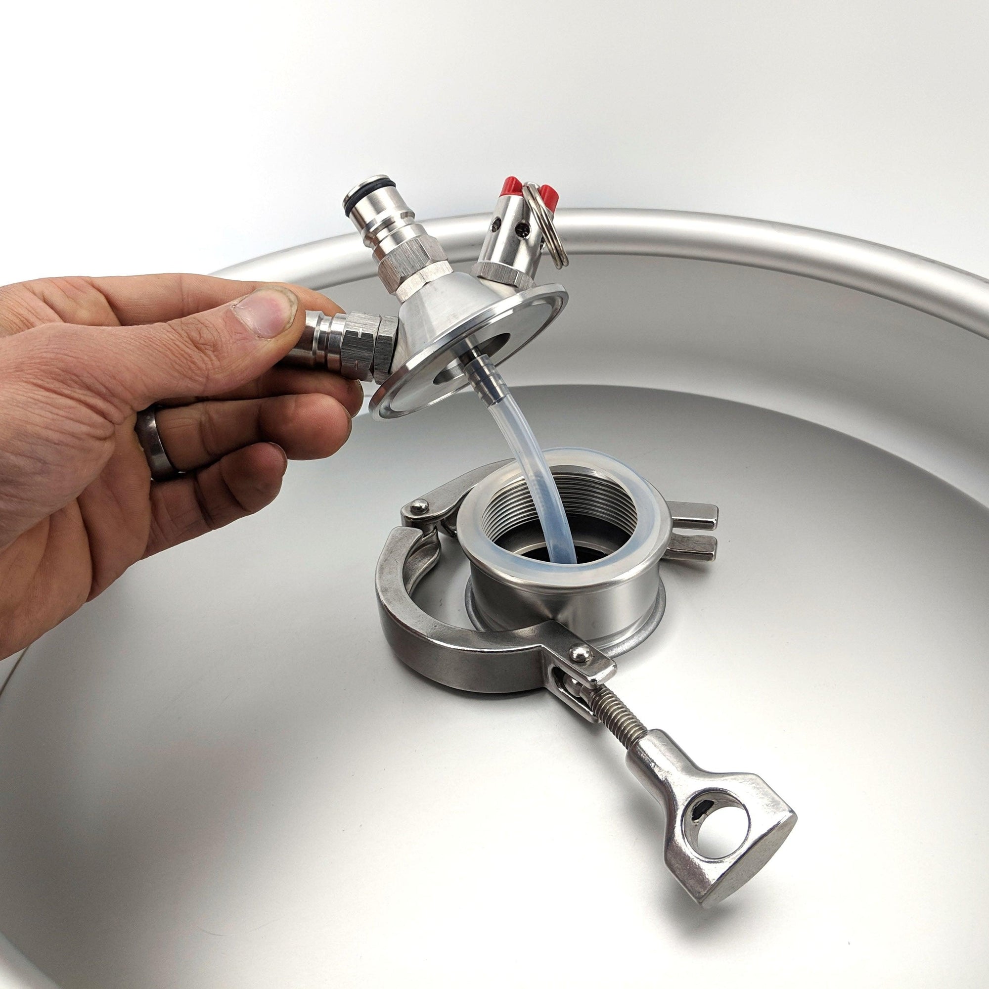 Commercial Keg to Ball Lock Keg Conversion 2inch TriClover Ball Lock Keg Cap Ball Lock