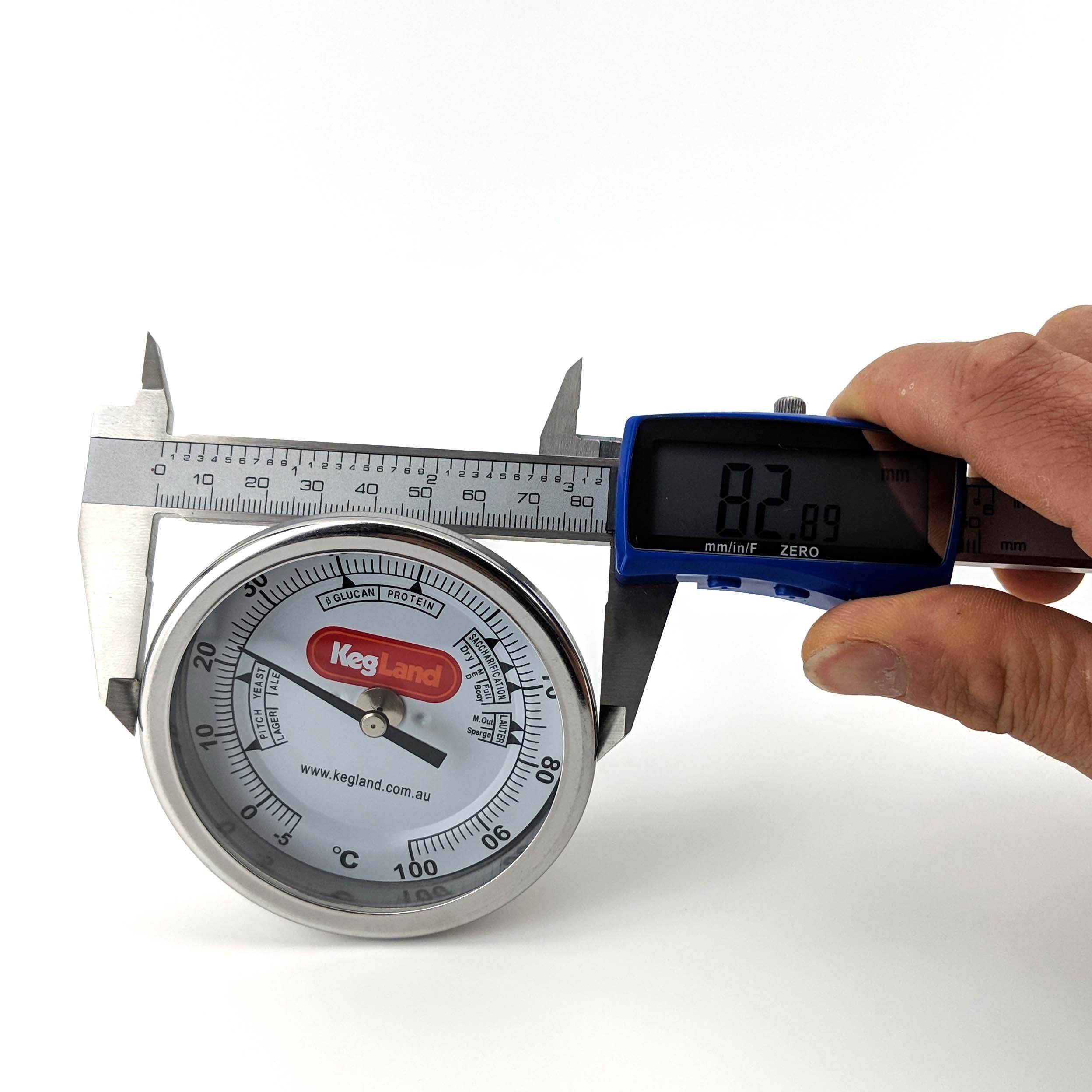 Bi-Metal 3 Inch Dial Weldless Thermometer - Long Stem 132mm - KegLand