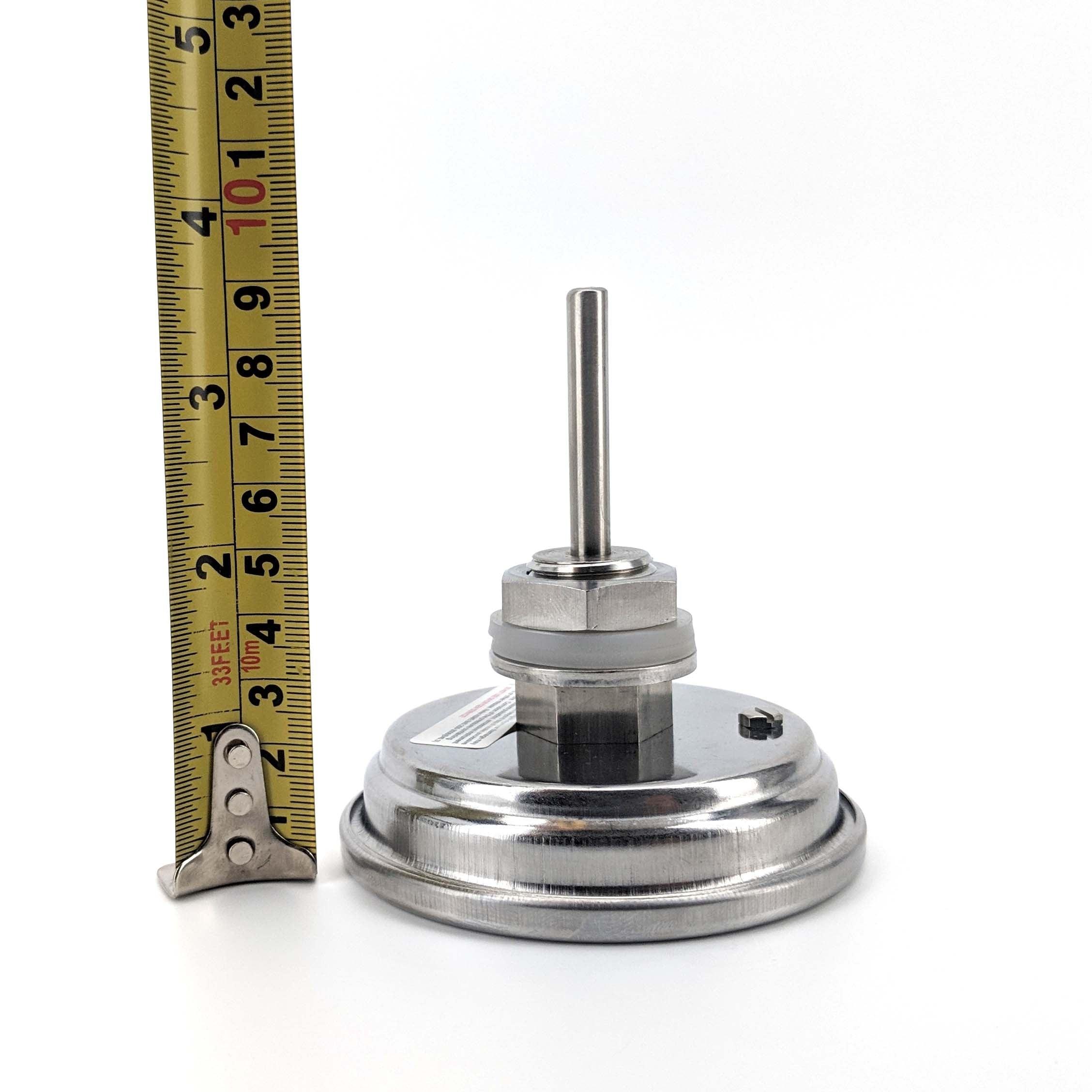 Bi-Metal 3 Inch Dial Weldless Thermometer(short) - KegLand